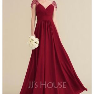 NWT JJs House Burgundy Bridesmaids Formal Dress